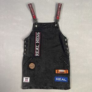 Forever 21 Overall Skirt Woman Small Black Y2K 90s Patch‎ Work